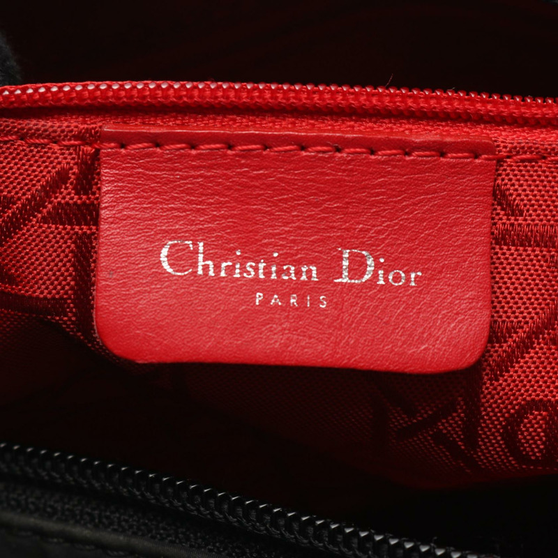 Dior LADY DIOR Christian Dior 手提包 尼龍皮革 黑色 二手 女士-3