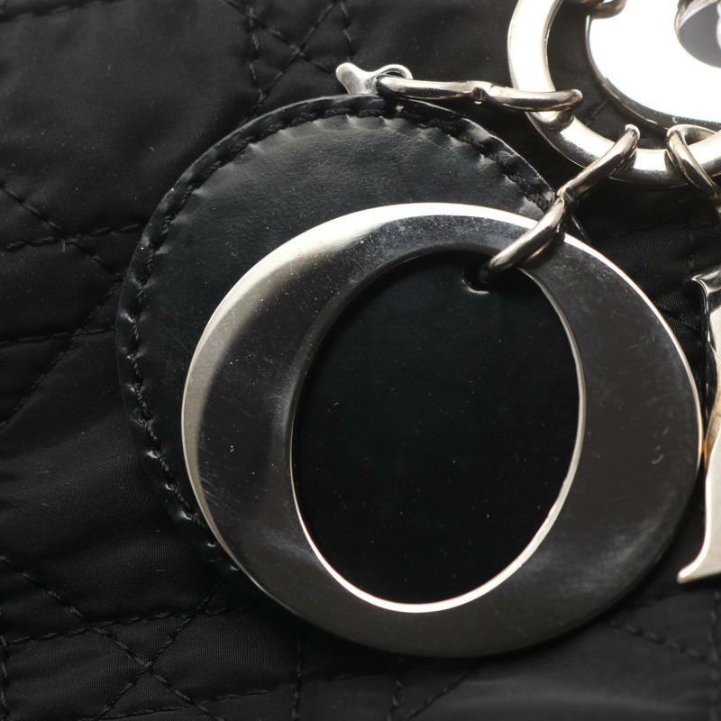 Dior LADY DIOR Christian Dior 手提包 尼龍皮革 黑色 二手 女士-6