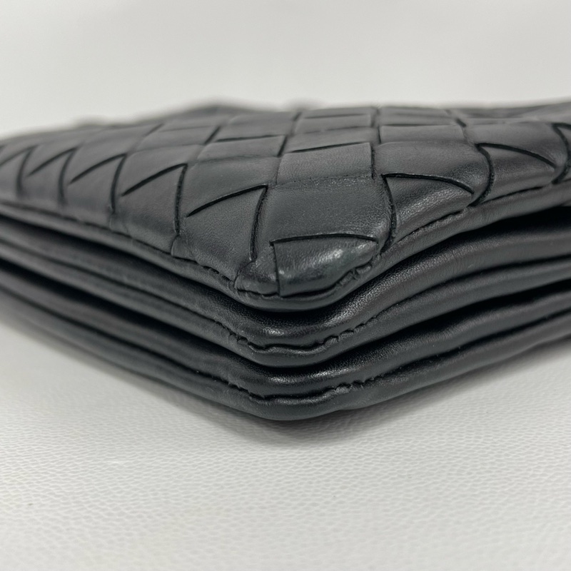 BV葆蝶家黑色編織格三合一郵差包 可拆卸成三個包 22*13cm-6