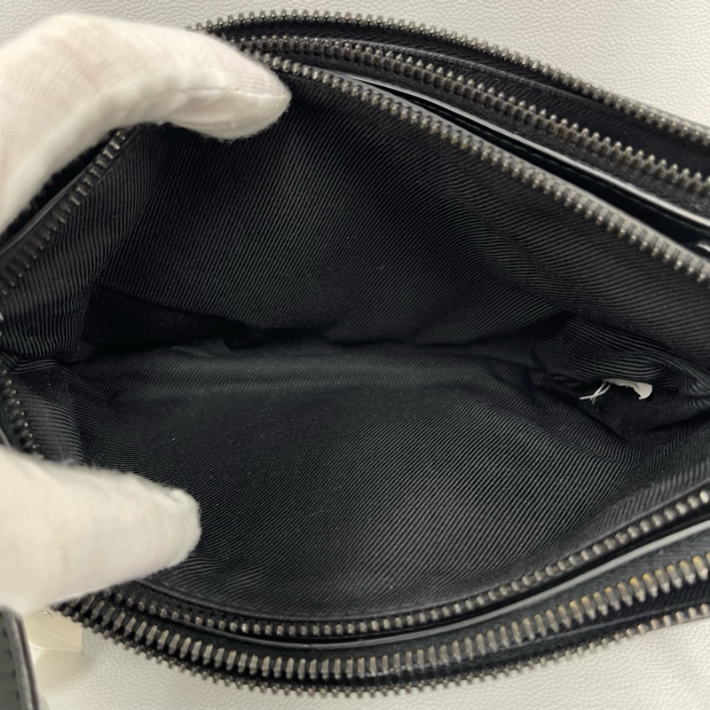 BV葆蝶家黑色編織格三合一郵差包 可拆卸成三個包 22*13cm-7