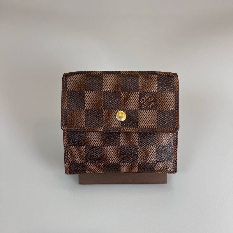 LV N61654 棋盤格三折短夾-0