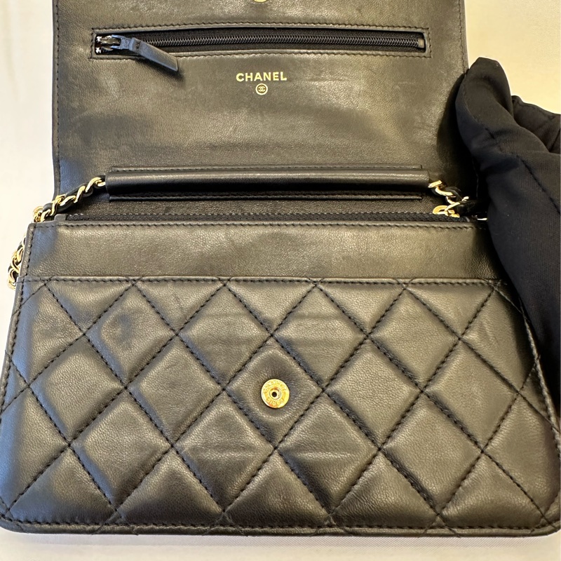 #買到賺到 香奈兒 Chanel WOC 羊皮鏈條包-9