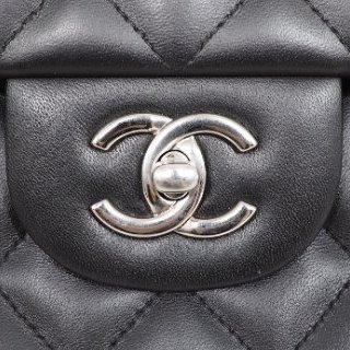 Chanel CF30 jumbo Classic flap 香奈兒黑色銀扣羊皮翻蓋包-22