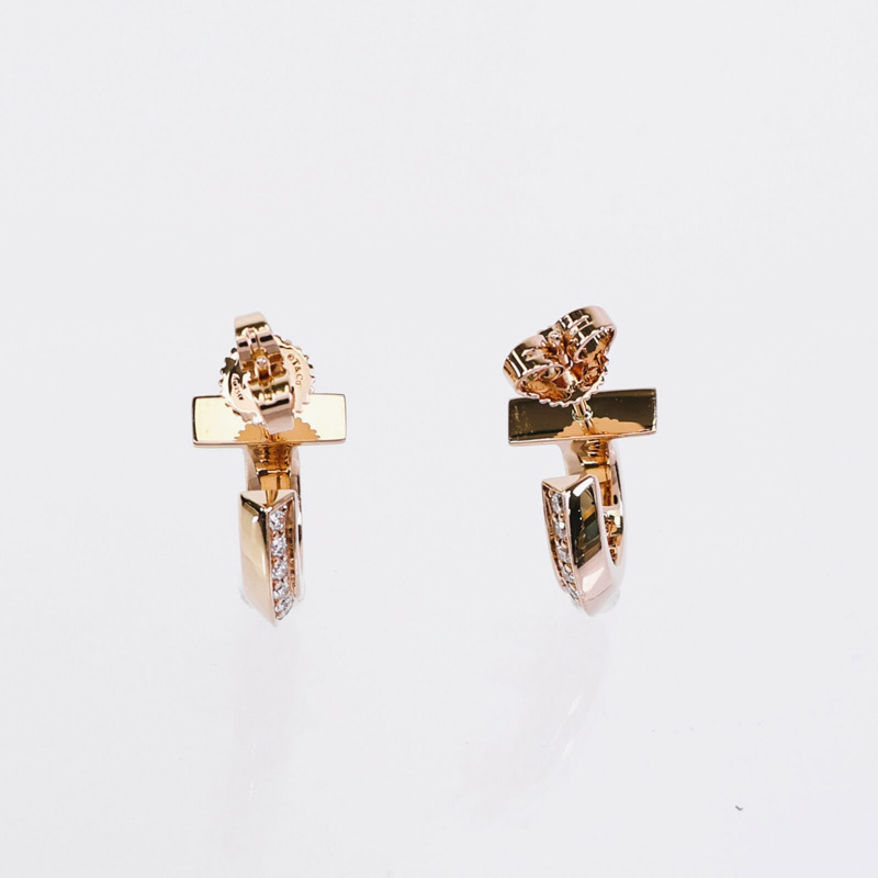 TIFFANY&CO 18K玫瑰金T1 Earrings鑽石耳環-4