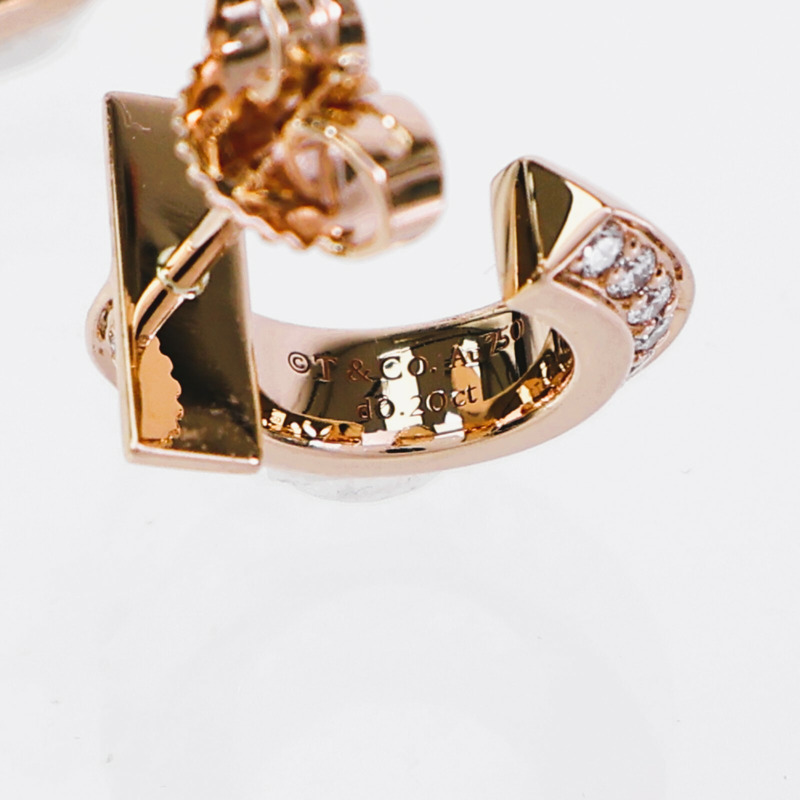 TIFFANY&CO 18K玫瑰金T1 Earrings鑽石耳環-5