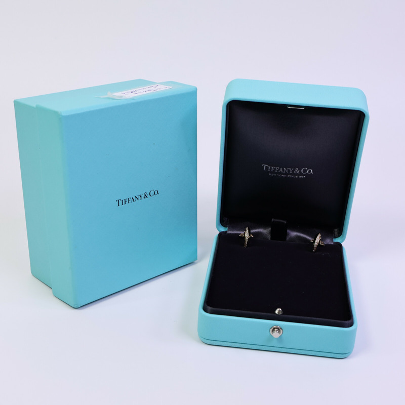 TIFFANY&CO 18K玫瑰金T1 Earrings鑽石耳環-6