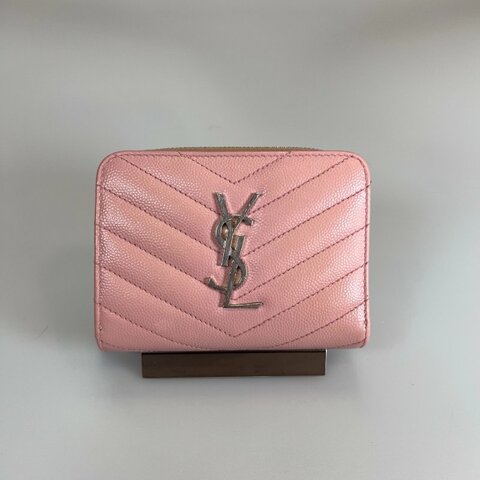 YSL 403723  粉色魚子醬ㄇ拉短夾