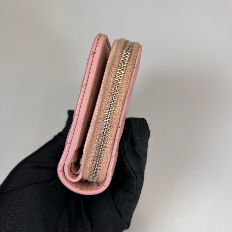 YSL 403723 粉色魚子醬ㄇ拉短夾-3