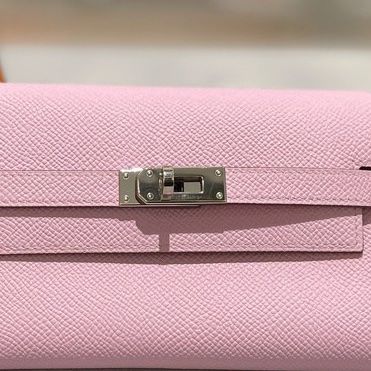 Hermes Kelly X9 錦葵紫內拼檸檬黃 E皮 銀扣 D刻 三折錢夾-4
