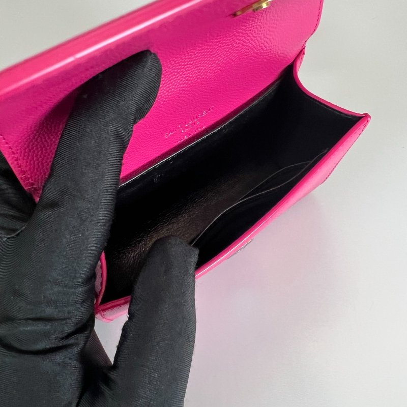 YSL 534395 桃紅色金扣腰包-5
