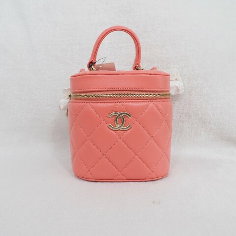 Chanel Trendy CC Vanity Case 香奈兒蜜桃粉金牌化妝盒子包