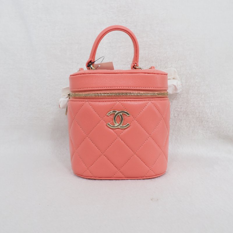 Chanel Trendy CC Vanity Case 香奈兒蜜桃粉金牌化妝盒子包-0
