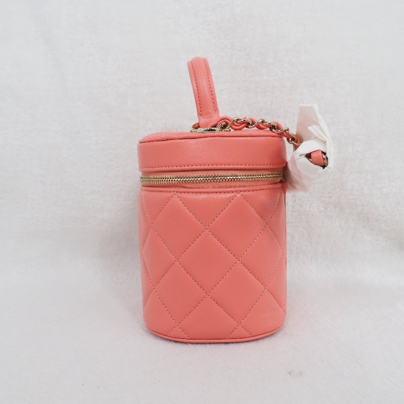 Chanel Trendy CC Vanity Case 香奈兒蜜桃粉金牌化妝盒子包-7