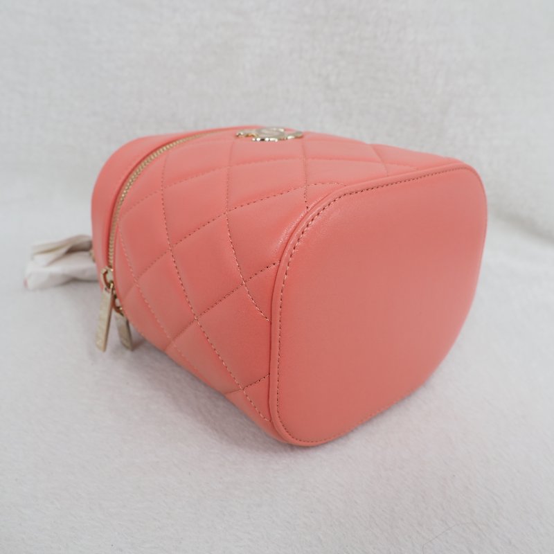 Chanel Trendy CC Vanity Case 香奈兒蜜桃粉金牌化妝盒子包-11