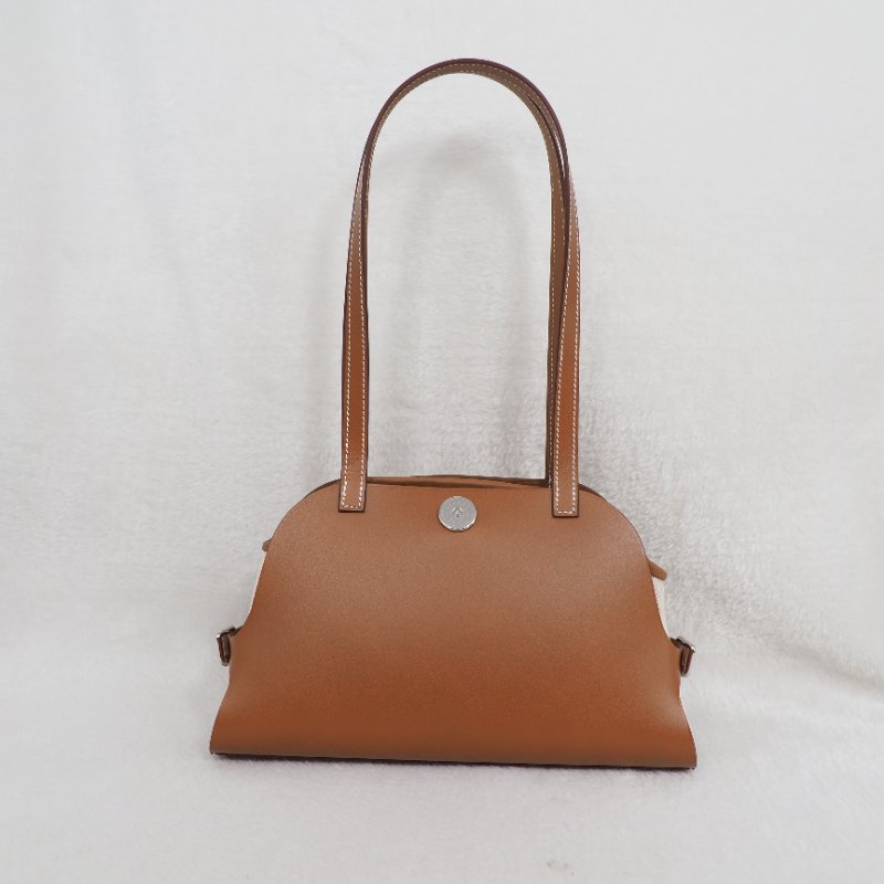 Hermes Tablier Sellier 愛馬仕 金棕色銀扣單肩包-0