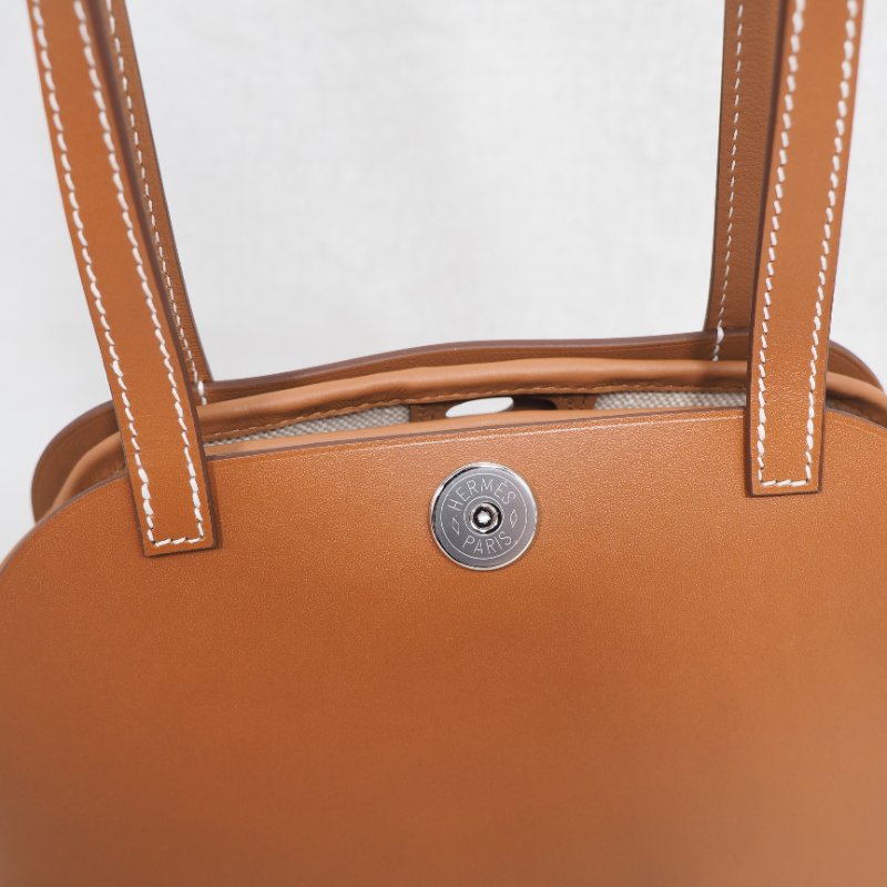 Hermes Tablier Sellier 愛馬仕 金棕色銀扣單肩包-4