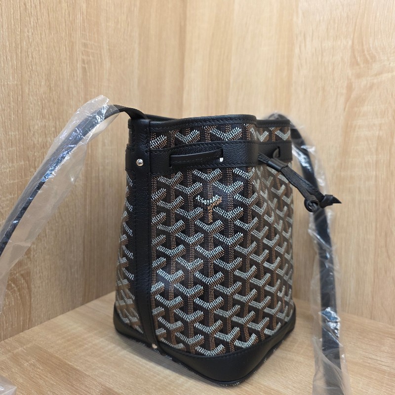 [品況新價甜免等候代購現貨出🥰] Goyard黑老花銀釦Petit Flot Bucket束口斜背水桶包-1