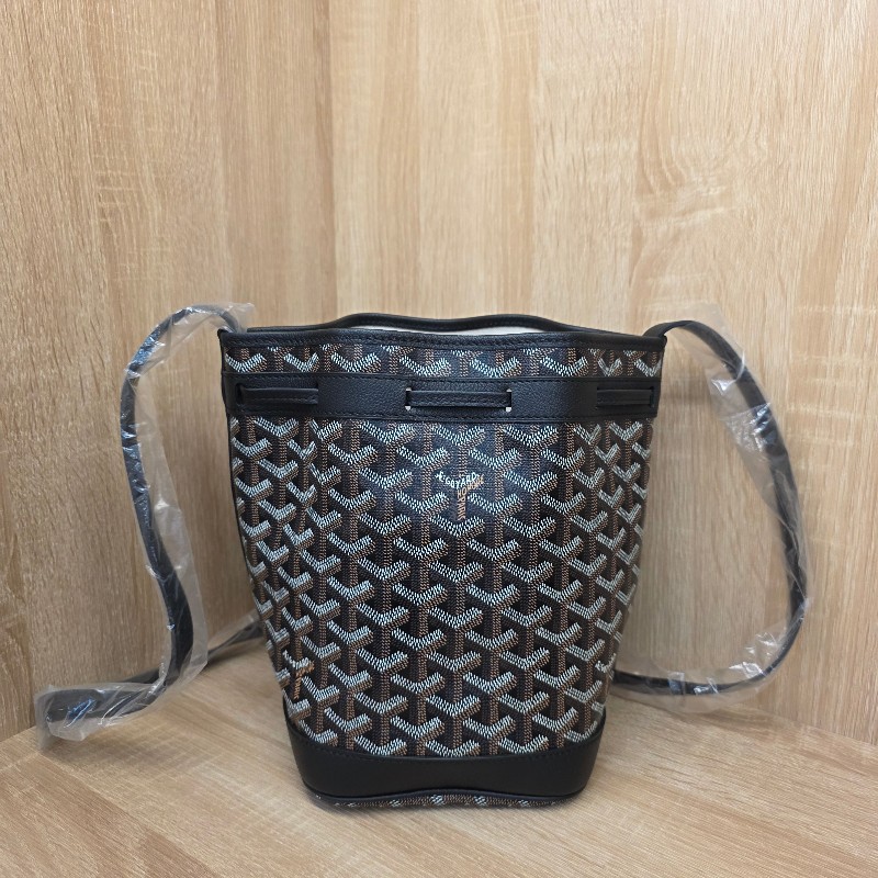 [品況新價甜免等候代購現貨出🥰] Goyard黑老花銀釦Petit Flot Bucket束口斜背水桶包-2