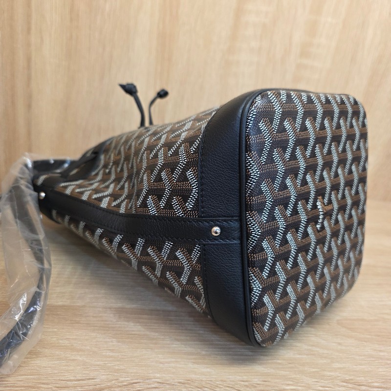 [品況新價甜免等候代購現貨出🥰] Goyard黑老花銀釦Petit Flot Bucket束口斜背水桶包-5