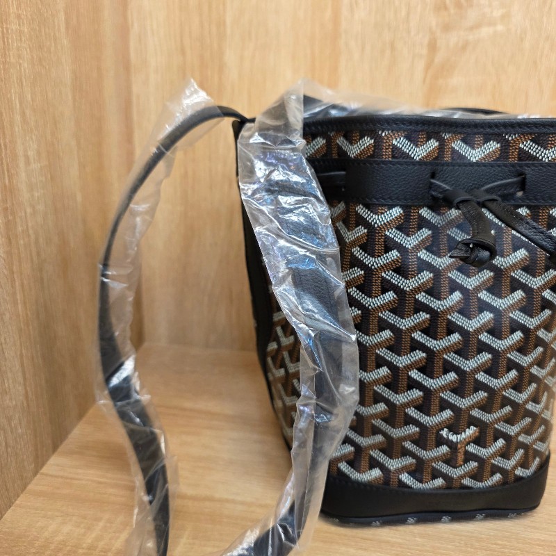 [品況新價甜免等候代購現貨出🥰] Goyard黑老花銀釦Petit Flot Bucket束口斜背水桶包-13