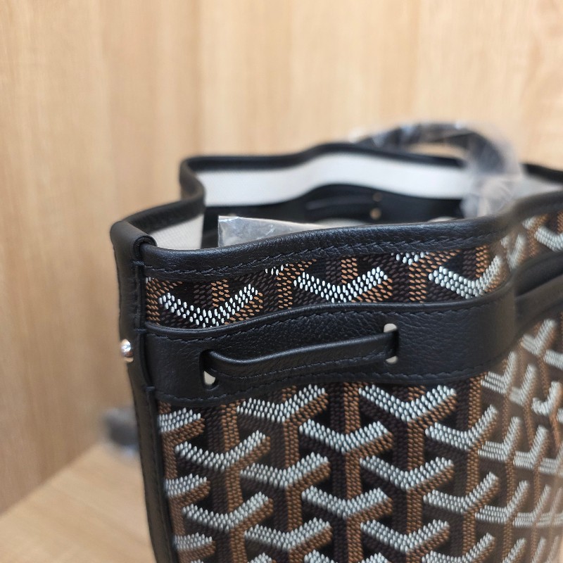 [品況新價甜免等候代購現貨出🥰] Goyard黑老花銀釦Petit Flot Bucket束口斜背水桶包-15