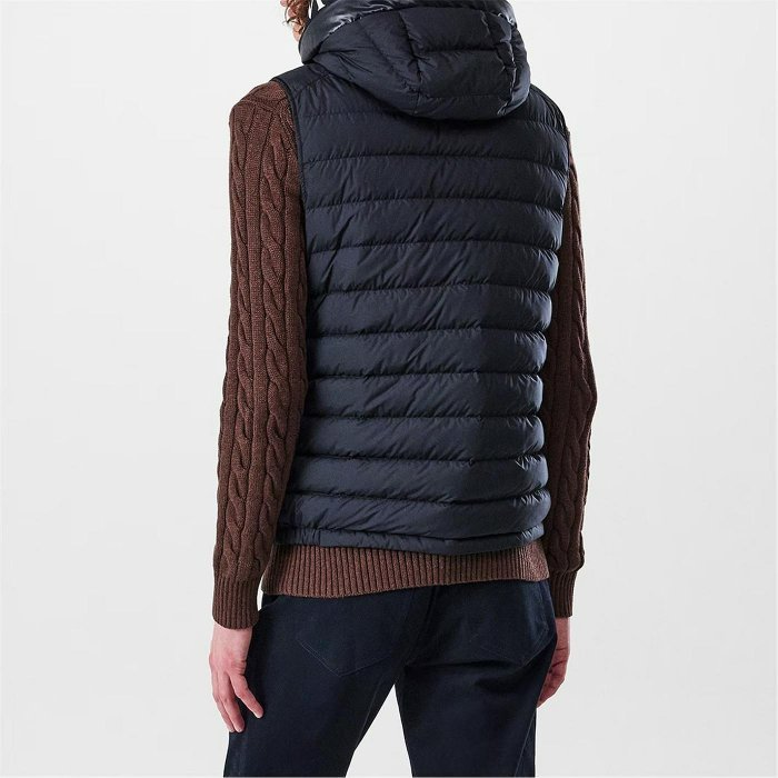 💎Han's house精品服飾💎 moncler Bourget 羽絨 連帽 背心 外套 深藍 可水手洗 現貨 S 原價45000-5