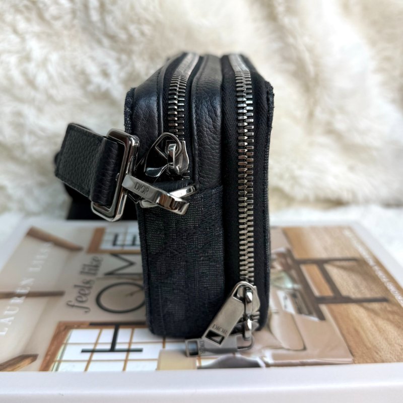 Dior Oblique 黑色 老花 塗層帆布-4