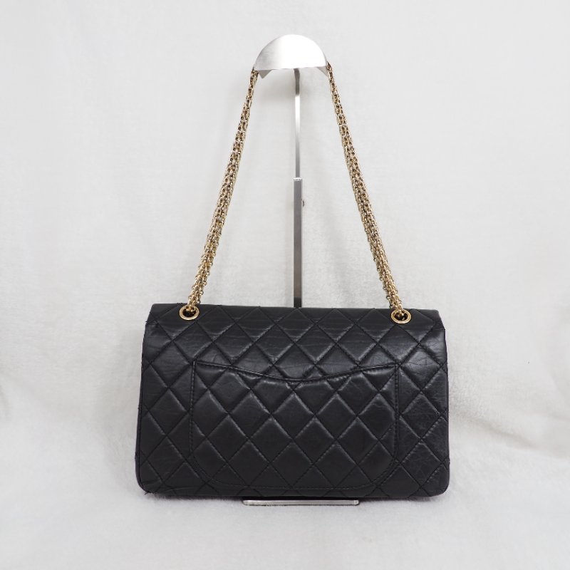 Chanel 2.55 jumbo 31cm 香奈兒黑色牛皮口蓋翻蓋包-1