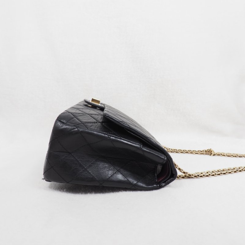 Chanel 2.55 jumbo 31cm 香奈兒黑色牛皮口蓋翻蓋包-9