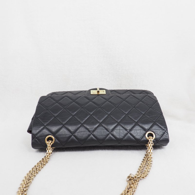 Chanel 2.55 jumbo 31cm 香奈兒黑色牛皮口蓋翻蓋包-10