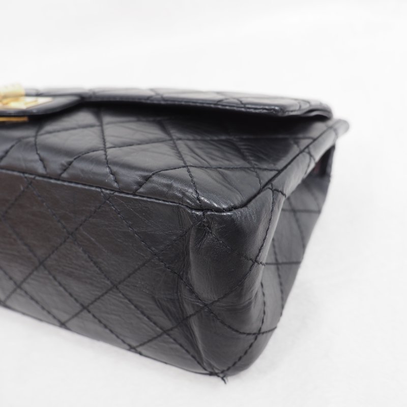 Chanel 2.55 jumbo 31cm 香奈兒黑色牛皮口蓋翻蓋包-13