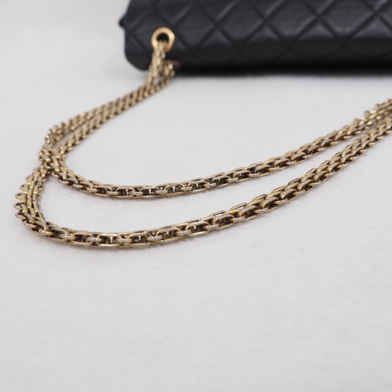 Chanel 2.55 jumbo 31cm 香奈兒黑色牛皮口蓋翻蓋包-22