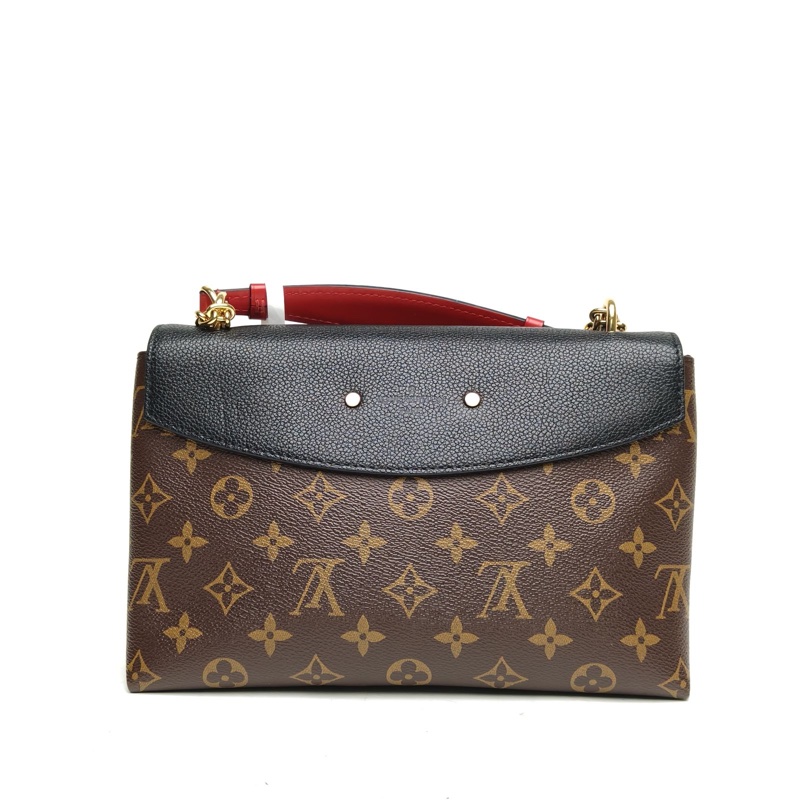 LOUIS VUITTON SAINTPLACIDE黑色PVC金扣2018老花肩背包-2