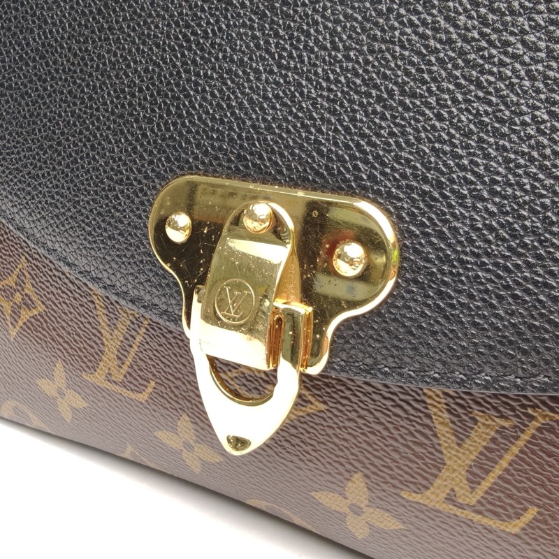 LOUIS VUITTON SAINTPLACIDE黑色PVC金扣2018老花肩背包-4