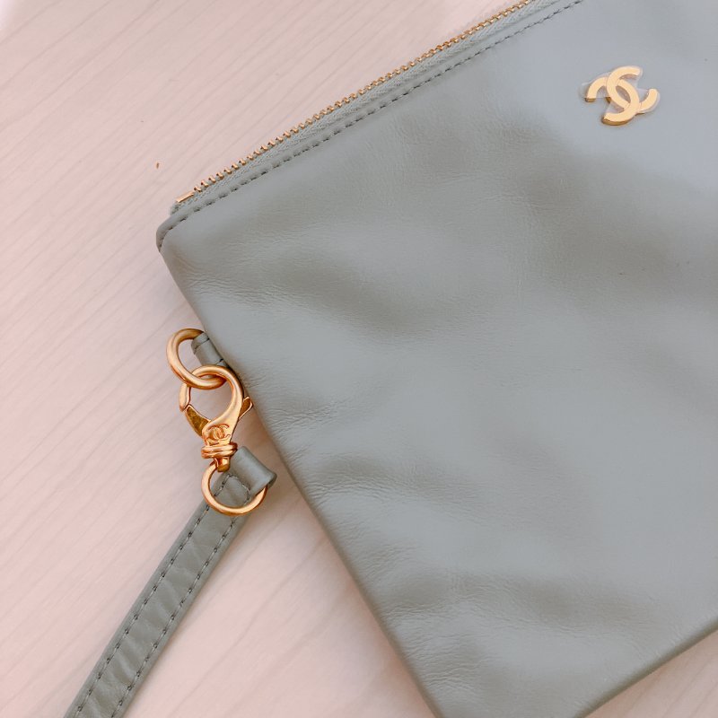 TK2056 Chanel 香奈兒22系列中號單肩包包 Shiny Quilted 22 Medium Calfskin Haze Blue X GHW-39