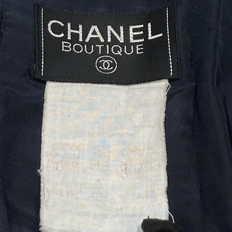 CHANEL 香奈兒 CRUISE 1995 COLLECTION 1995年早春度假系列 復古短版粗花呢外套 粗花呢 藏藍色 金釦-6