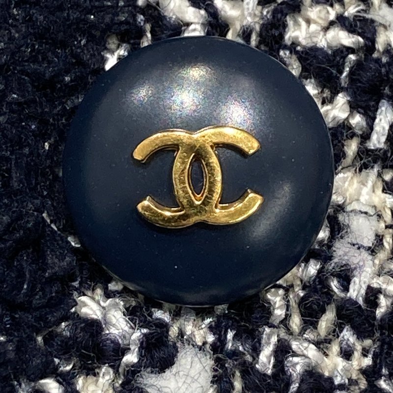CHANEL 香奈兒 CRUISE 1995 COLLECTION 1995年早春度假系列 復古短版粗花呢外套 粗花呢 藏藍色 金釦-9