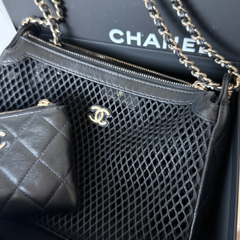 CHANEL✨26S 漁網包鏈條包腋下包 含零錢包卡包 台灣購證 不含皮克敏kitty😆-5