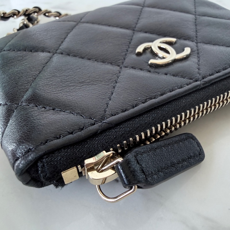 CHANEL✨26S 漁網包鏈條包腋下包 含零錢包卡包 台灣購證 不含皮克敏kitty😆-46