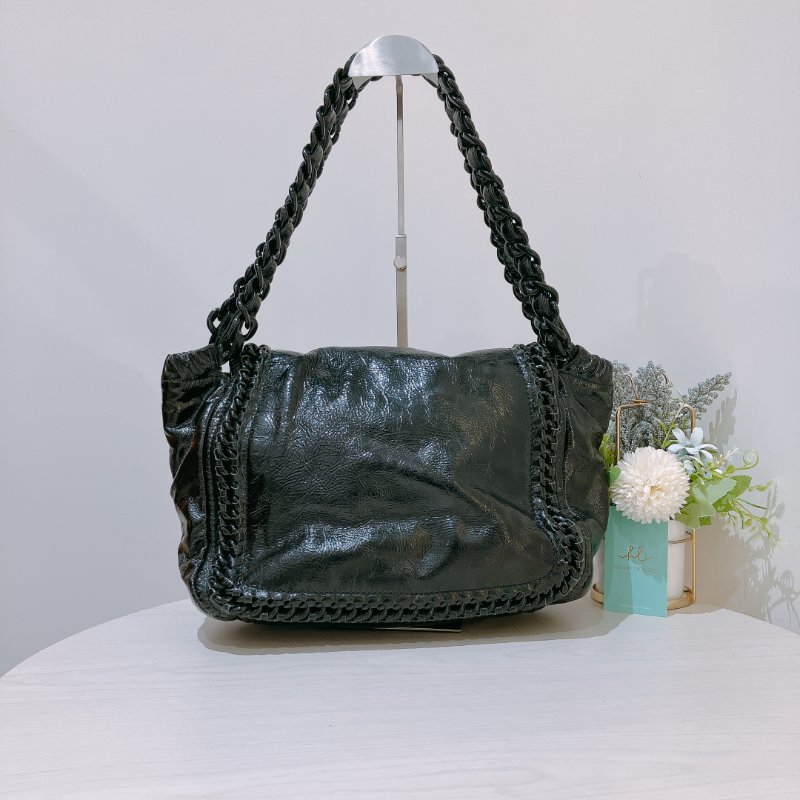 TK2057 Chanel 香奈兒CC字單肩包包 Luxe Ligne Chain Flap Bag Calfskin Black-2