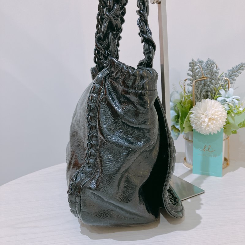 TK2057 Chanel 香奈兒CC字單肩包包 Luxe Ligne Chain Flap Bag Calfskin Black-3