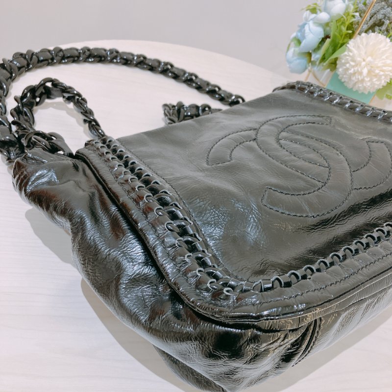 TK2057 Chanel 香奈兒CC字單肩包包 Luxe Ligne Chain Flap Bag Calfskin Black-5