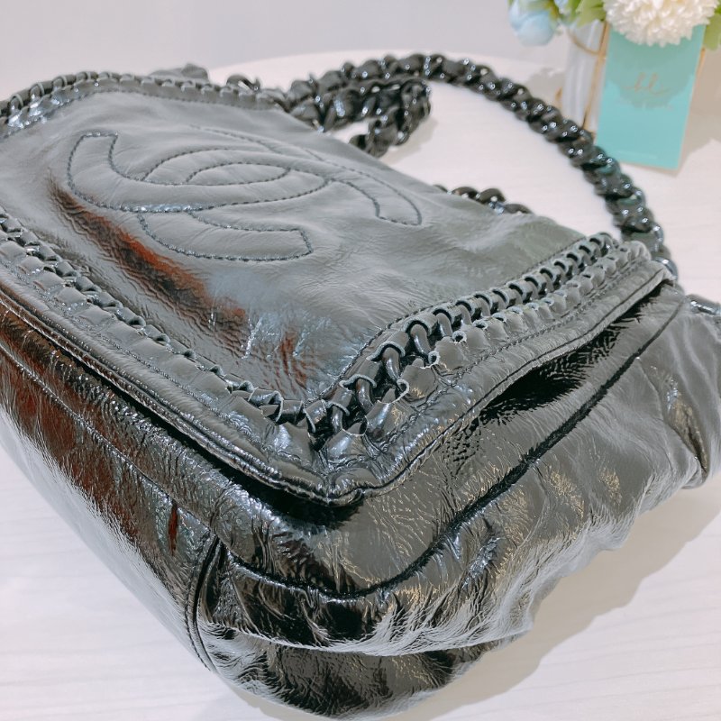 TK2057 Chanel 香奈兒CC字單肩包包 Luxe Ligne Chain Flap Bag Calfskin Black-23