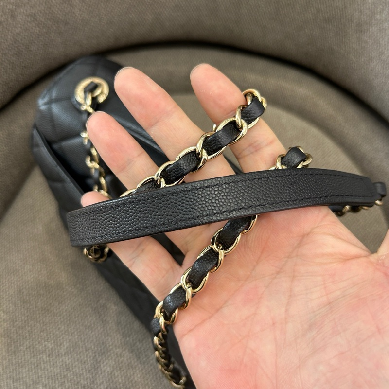 Chanel 香奈兒 荔枝紋牛皮郵差斜挎包-7