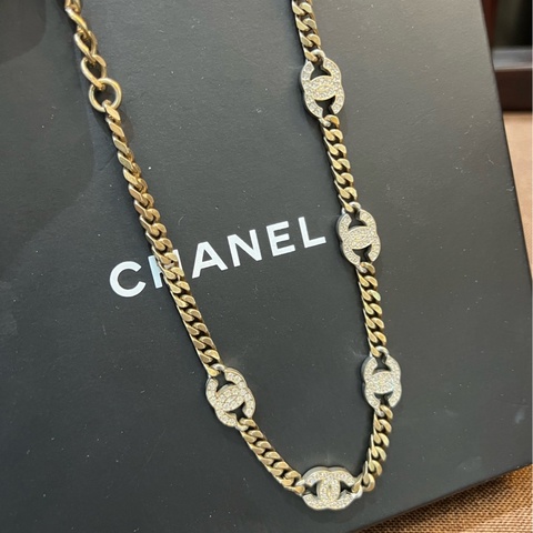 Chanel 香奈兒 帶鑽五花 項鏈