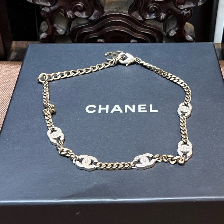 Chanel 香奈兒 帶鑽五花 項鏈-2