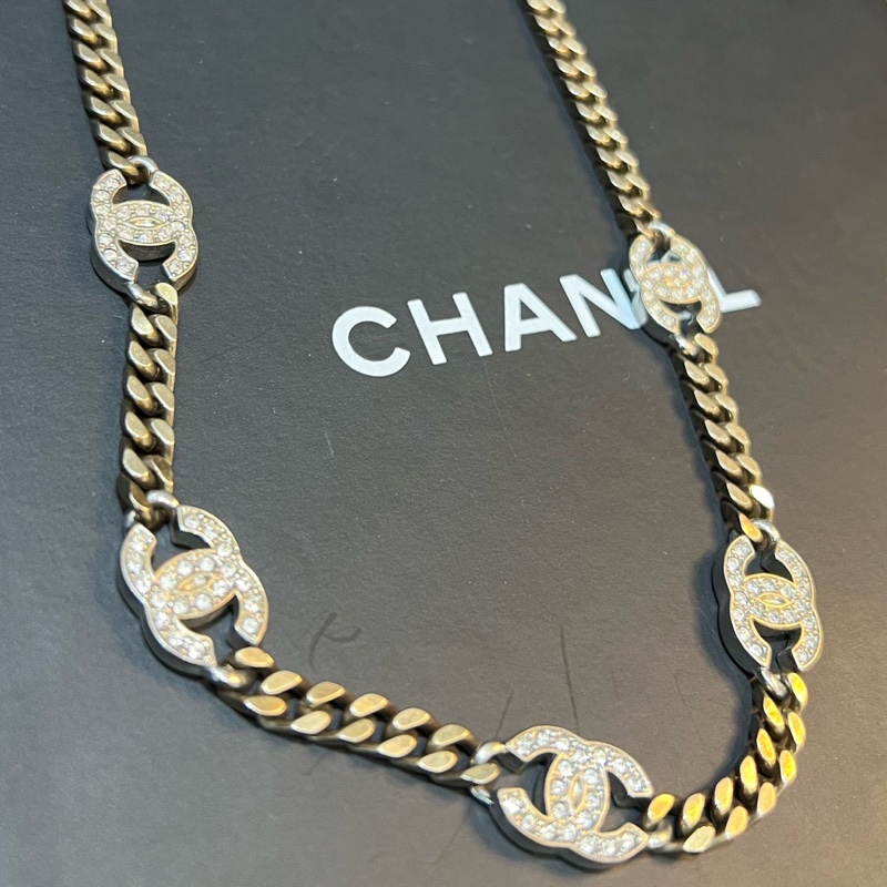 Chanel 香奈兒 帶鑽五花 項鏈-5