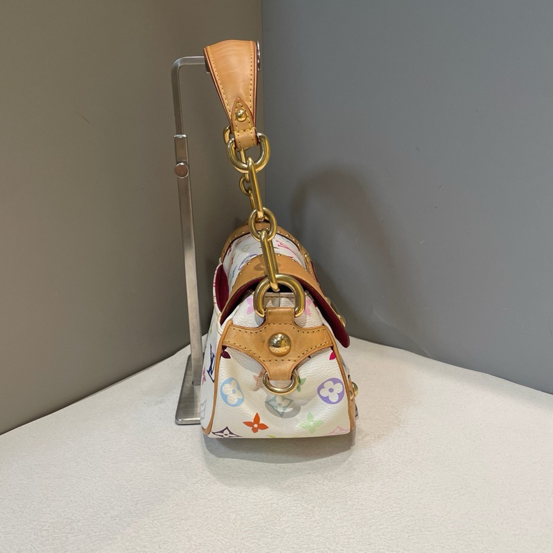 Lv/路易威登 中古白三彩夢露手提單肩包-1