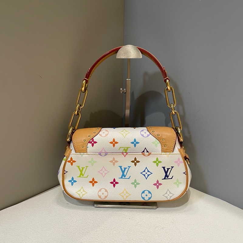 Lv/路易威登 中古白三彩夢露手提單肩包-3