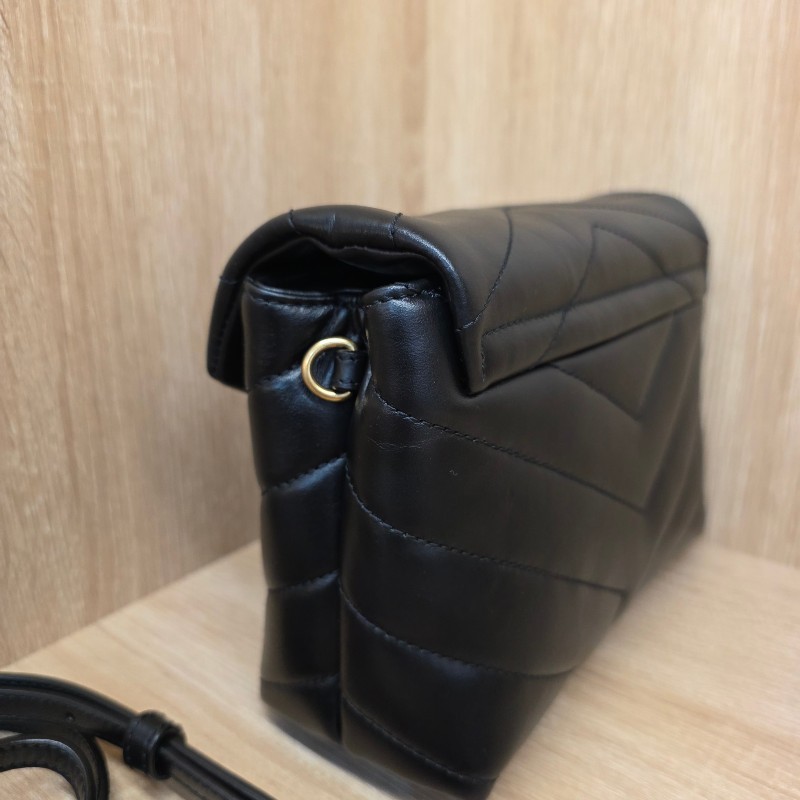 [YSL專櫃銷量王😍] YSL黑牛皮金釦LouLouToy斜背包-3